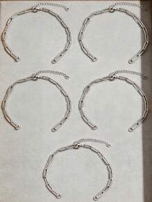 5pcs Stainless Steel Adjustable Bracelet Chain, DIY Jewelry Accessories For Bracelet Making - 5 Pieces Of Bracelet Base - View 8