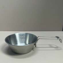 户外折叠雪铲碗，304不锈钢露营炊具套装，适用于明火加热 - 銀色 - 查看 8