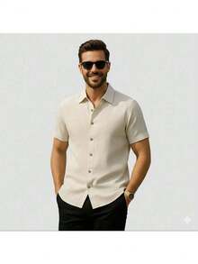 Men's Slim Fit Shirt Kit With Italian Collar (2 Units) - Beige - View 4