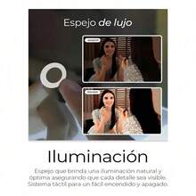 Espejo Rectangular Con Luz Led 50 X 70 Cm 3 Tonos De Luz Fría Neutra Cálida Atenuable Para Baño O Tocador Interruptor Táctil Montaje Vertical + Ganchos Transparentes 6pzs + Toallas 4pzs - Negro - Ver 8