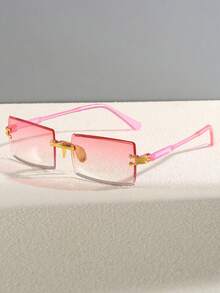 4 pares de gafas de moda sin marco rectangular para mujer - Multicolor - Ver 7