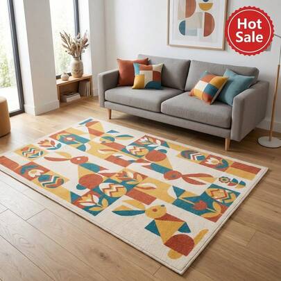 Easter, Rabbit, Summer, Carved, Persian Style, Floral Print Non-Slip Carpet, Living Room Carpet. Low Pile, Machine Washable Carpet, Suitable For Hallway, Kitchen, Living Room, Bedroom Hallway. Bohemian Style Carpet, Modern Geometric Carpet. Persian Carpet. Home Decor Carpet. William Morris. Carpet Runner. Carpet. Bathroom Carpet. Prayer Mat. Rug.