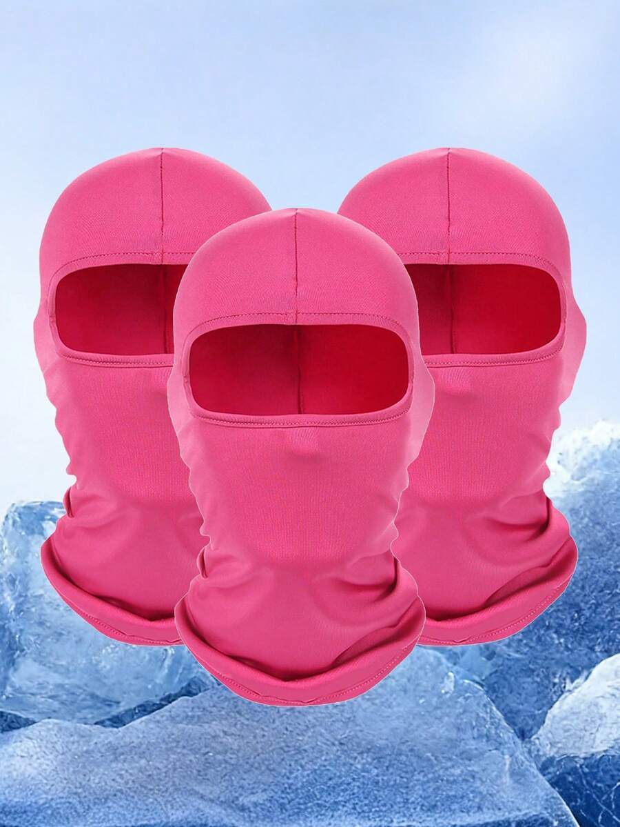 1/2/3 قطعة قناع بلاكلافا أحادي اللون للجنسين، غطاء كامل للوجه وللرقبة، مناسب للتزلج والأنشطة الخارجية في جميع الفصول - A - مشاهدة 1