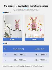 1PC Easter Bunny Window Sticker - Waterproof PVC Wall Sticker, Suitable For Bedrooms, Living Rooms, Porches, And Windows. A Festive Spring Home Decor Gift For Family And Friends. Ideal For Room Decoration, Wall Decoration, Bathroom Decoration, Bedroom Decoration, Living Room Decoration, House Decoration, Home Decor, Living Room Wall Art, And Wallpaper Stickers. - Easter Bunny - View 4