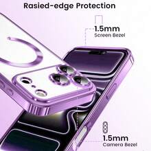 1个Hadaasi深紫色亮面电镀磁吸镜头保护壳，兼容 17、17 Pro、17 Pro Max、17 Air、11、12、13、14、15、16 Pro、Pro Max，Galaxy A54、S22、S23、S24、S25 Ultra、A54、A55、A16、S20P、S20U、Note10、Note20U、A36、A35、A34、S26、A25、A24、A15、A14、A06、A05、A05S，支持无线充电 - 深紫色 - 查看 9