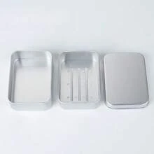 1个铝制三层皂碟沥水皂盒，适用于酒店/宿舍/浴室的皂盒 - 多色 - 查看 3