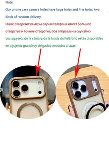 磁吸式 1 件透明磨砂隐形指环支架手机壳，兼容 17 Air 16 15 14 13 12 11 Pro Plus Max，支持无线充电，带玻璃镜头盖和保护膜，防水、防震、防摔、防刮。 - 金色 - 查看 8