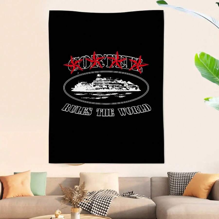Hot Fashion C-Corteizs Printed Large Wall Tapestry Hanging Tarot Hippie Wall Rugs Dorm Home Decor(1) - 1PC - Xem 1