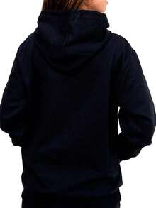 Moletom Feminino Blusa de Frio Estampa Planeta Estrela Moda Inverno Moletom Flanelado Com Capuz - Preto - Visão 2