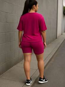 Conjunto casual  Conjunto deportivo  Ropa cómoda  Outfit urbano  Look relajado   Letras  Estampado de Leopardo    Casual    Ninguno - MAGENTA MP - Ver 4