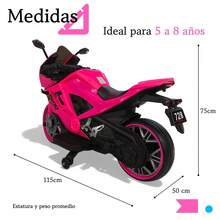Motocicleta Eléctrica Montable Deportiva Nino Tek-728 - Rosa - Ver 2