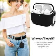 1pc Ultra-Thin 0.8mm Silicone Detachable Earphone Case, Naked Touch Suitable For All Models - Black - View 3