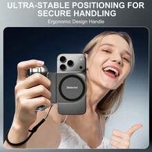 Magnetic Smartphone Selfie Grip Handle, Convenient Shooting Camera Grip With Wireless Remote Control, Compatible With All Phones, Supports Video Recording. Battery Capacity: 50 MAh - View 4