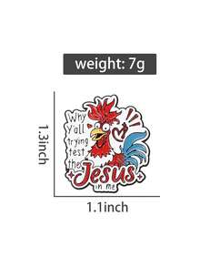 1 chiếc huy hiệu tráng men hình Chúa Giê-su và Gà trống đỏ, ghim cài áo "Tại sao các ngươi lại thử thách Chúa Giê-su của ta?" dùng để trang trí mũ, ve áo, hoặc làm quà tặng trang sức. - Nhiều màu - Xem 10