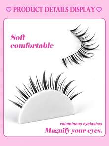 MAANGE 5 Pairs Natural Short False Eyelashes For Sensitive Skin, Delicate & Soft 11mm Small Lashes, Transparent Root Lively Energy Eyelashes - Black - View 8