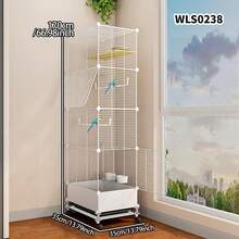 可堆叠鸟笼，带拉出式托盘，易于清洁，可移动鹦鹉笼，适用于饲养玄凤鹦鹉、鹦鹉、爱情鸟 - 拼裝款 - 查看 4