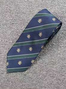 1条JK/DK手工皇冠条纹领带，适合休闲街头服饰和衬衫搭配 - 彩色 - 查看 6