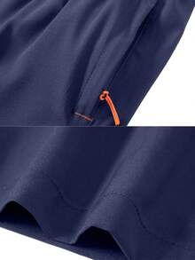 1pc Men's Lightweight Quick-Dry Elastic Sports Shorts For Fitness, Running, Workout, Spring/Summer - Navy Blue - View 6