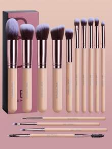 BS-MALL 14pcs High Quality Makeup Brush Set, Including Blush Brush, Eyeshadow Brush, Foundation Brush - Apricot - View 8