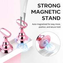 1 Set Magnetic Fake Nail Display Stand, Practice Artificial Nail Holder With Double-Sided Adhesive, Suitable For Home DIY Beginners And Nail Salons - Multicolor - View 3