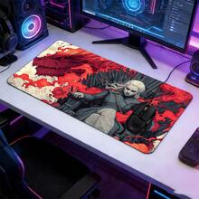 Alfombrilla de ratón grande de estilo vintage del Trono de Hierro de Daenerys, base de goma antideslizante extendida, tapete de escritorio con arte de tinta de dragón rojo, accesorio de computadora duradero, ideal para oficina y configuración de juegos, regalo perfecto para fanáticos de la serie de fantasía y la serie de televisión - Ver 14