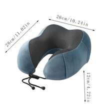 1 almohada de viaje de rebote lento, almohada de apoyo para el cuello con reposacabezas en forma de U, almohada para siesta, almohada de avión de viaje para avión de viaje de oficina - Negro - Ver 4