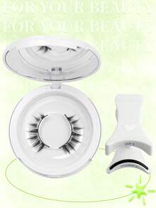 2 Pairs Natural Magnetic Eyelashes With Mirror, Convenient Quick Wear & Removal, Reusable Wet Eyelashes, Anime Style Magnetic Eyelashes 2 Pairs - Black - View 3