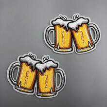 2pcs Cheers Embroidered Patch, Heat Seal Or Sew-On, Personalized Decoration For Clothes, Jackets, Shoes, Hats, Backpacks, Bags DIY - Multicolor - View 7