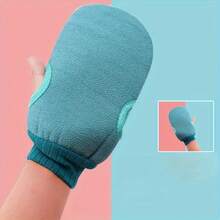 1PC Double-Sided Bath Gloves, Strong Mud Rubbing Coarse Sand Fine Sand Double-Sided Bath Rubbing Back Bath Towel. - Green - View 1