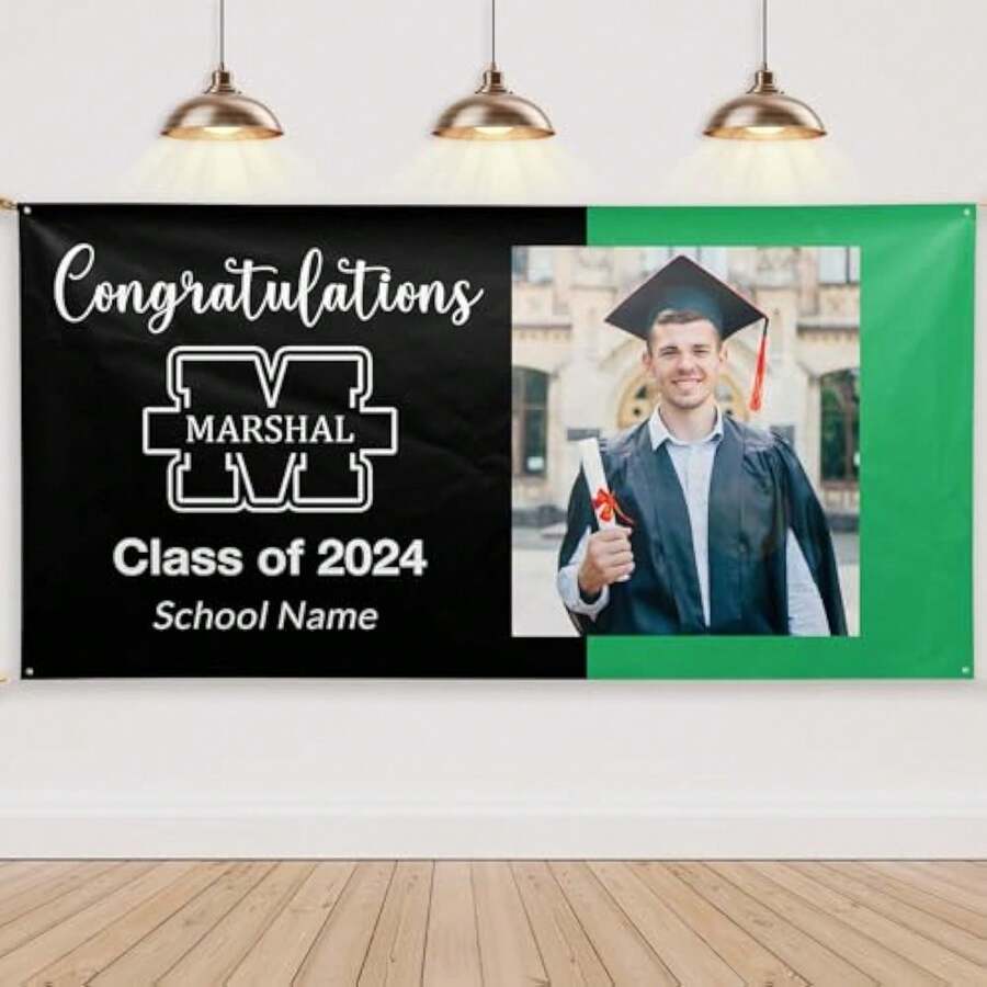 1pc Personalized Graduation Banner With Photo Name Class Of 2026 Custom Graduation Backdrop Congratulations Graduate Party Decorations Supplies Congrats Grad Banners Yard Sign Graduation Gifts - 顏色5 - 查看 1