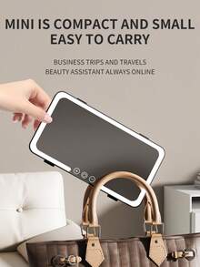 Car Sun Visor Vanity Mirror, Rechargeable Makeup Mirror With 3 Light Modes & 60 LEDs - Dimmable Clip-On Rear View Sun-Shading Cosmetic Mirror - White - View 8