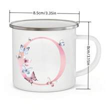 1 chiếc, cốc cà phê tráng men 26 chữ cái, dung tích 12oz, cốc cà phê cắm trại A-Z, bình nước du lịch di động, bộ đồ uống mùa hè và mùa đông, quà tặng - Nhiều màu - Xem 6
