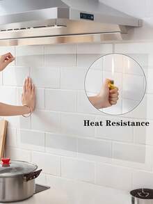 Removable Wall Protection Film Waterproof Oil-Proof Easy To Clean Multi-Function Electrostatic Adsorption Protective Film Kitchen Wall Invisible Oil-Proof Film Suitable For Stove And Countertop Kitchen Bathroom Essential Accessories Home Kitchen Decor - Multicolor - View 6