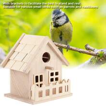 Wooden Bird House For Outdoor, Hanging Nest Box For Wild Birds, Rustic Garden Decor For Backyard Patio Yard - View 8