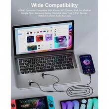 适用于三星 Galaxy S26、S25 Ultra、S24、A17、A16、A36、A6 和苹果 17、17Pro、16e、16、Pro Max、15、Plus 的 USB-C 有线耳机，入耳式有线 Type-C 耳机 - 黑色 - 查看 5