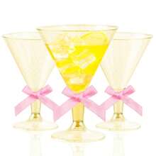 10pcs 6.3oz Reusable Plastic Martini Cups, Suitable For Champagne Parties, Desserts, Catering, Weddings, Birthday Parties (Champagne Glasses, Wine Glasses, Plastic Cups, Cocktail Glasses, Birthday Cups) - View 10