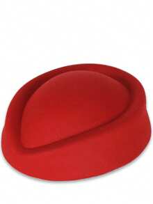 1pc Flight Attendant Hat Band, Felt Round Cap Vintage Beret Hat, Cabin Crew Costume Accessory, Gift For Women - Multicolor - View 5