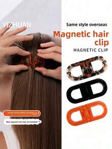 1个/4个可拆卸磁性蝴蝶结发夹，刘海发夹，女士发饰夏季沙滩爪夹度假发夹 - 彩色 - 查看 2