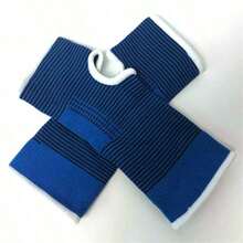 1双竹炭针织运动护踝，弹性踝关节支撑，针织压缩袜，适用于篮球、跑步、步行、健身、山地自行车等运动（深蓝色），运动防护装备 - 藍色 - 查看 6