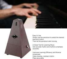 Vbestlife Metrónomo Mecánico, Metrónomo Instrumento Universal Seguimiento Ritmo Sonido Grande para Guitarra de Piano Y Violín - Blanco - Ver 4