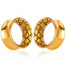 2PCS Unisex Retro 316L Stainless Steel Hammer Ear Tunnels Plugs Stretcher Studs Hip-Hop Punk Style Body Piercing Jewelry Women - Round-1 - View 26