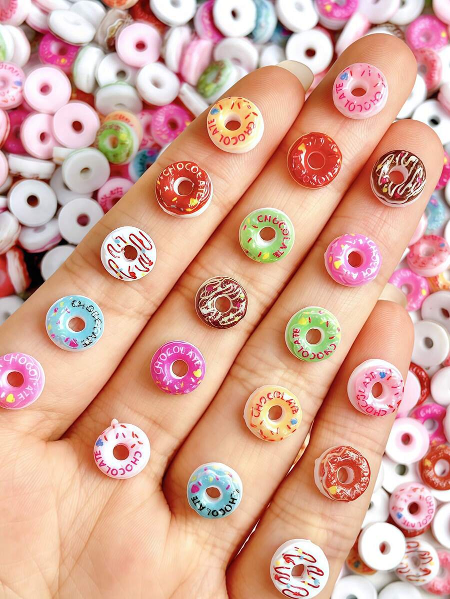 50 chiếc cây kẹo hoạt hình mini 9mm bằng nhựa resin, đồ trang trí thủ công - Mặt phẳng nhiều màu sắc, thích hợp cho sổ lưu niệm, nghệ thuật làm móng và trang trí đám cưới, phụ kiện thủ công chủ đề thực phẩm đa dạng.