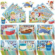 Bộ 8/16/24/32 miếng dán mặt trẻ em, 8 mẫu hoạt hình câu cá khác nhau, thích hợp làm quà tặng sinh nhật và hoạt động thủ công cho trẻ em. - Nhiều màu - Xem 2
