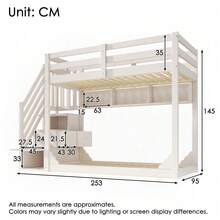 Kids Bed Frames, Headboards & Footboards - White + Wood + 90cm*200cm-1 - View 3