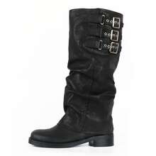 Goth For Women Over Knee High Boots Y2K Chunky Heel Platform Boots Square Toe Wide Calf Buckle Booties Casual Shopping Party Dress Outdoor Halloween Comfortable Tall Boots Women - màu đen - Xem 6