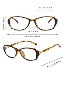1 Pair Women's Leopard Print Oval PC Frame Retro Solid Color Personalized Glasses - Multicolor - View 4