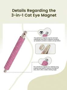 A Single-Pack Of Strong Versatile Magnetic Rods With Water Droplets, Suitable For Cat-Eye Nail Polish Gel Manicures, Double-Headed Magnetic Pen Magnetic Rods, And 3D Magnetic Nail Design Accessory Tools. - Multicolor - View 5