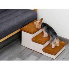 寵物爬梯折疊收納狗樓梯爬高防滑大容量寵物樓梯加厚底板小狗梯子帶可折疊架子的寵物樓梯 - 橘色 - 查看 2