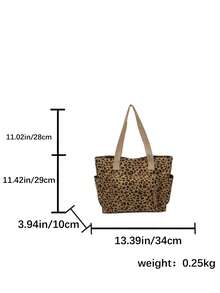 1个米色尼龙手提包，简约轻便大容量女士单肩包，适合学生/学院风格 - 棕色 - 查看 6