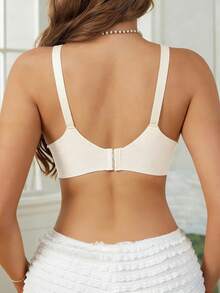 White Nursing Bra For Breastfeeding, Maternity Lift Up Closure Bra, Postpartum Seamless Wireless Bra For Pregnancy & Nursing - White - View 3